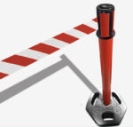 afzetpaal met rood wit lint