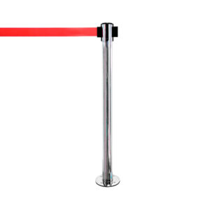 De TENDIFLEX® afzetpaal met vaste voet chroom