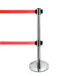 TENDIFLEX® afzetpaal met dubbel lint chroom