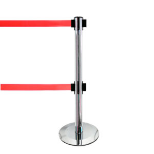 TENDIFLEX® afzetpaal met dubbel lint chroom