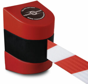 Tensabarrier Wand cassette met afzetlint MAXI Rood (Magnetisch)