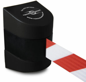Tensabarrier Wand cassette met afzetlint MAXI Zwart (standaard)