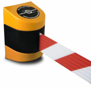 Tensabarrier Wand cassette met afzetlint Midi Geel (standaard)