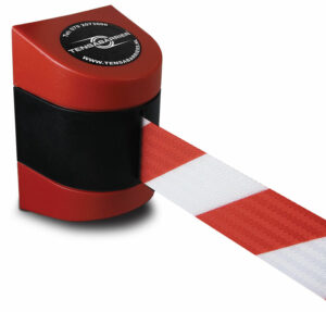 Tensabarrier Wand cassette met afzetlint Midi Rood (standaard)