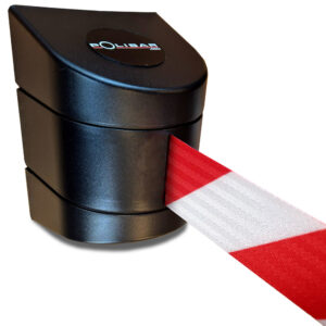 Wand cassette met 10 meter afzetlint rood/wit
