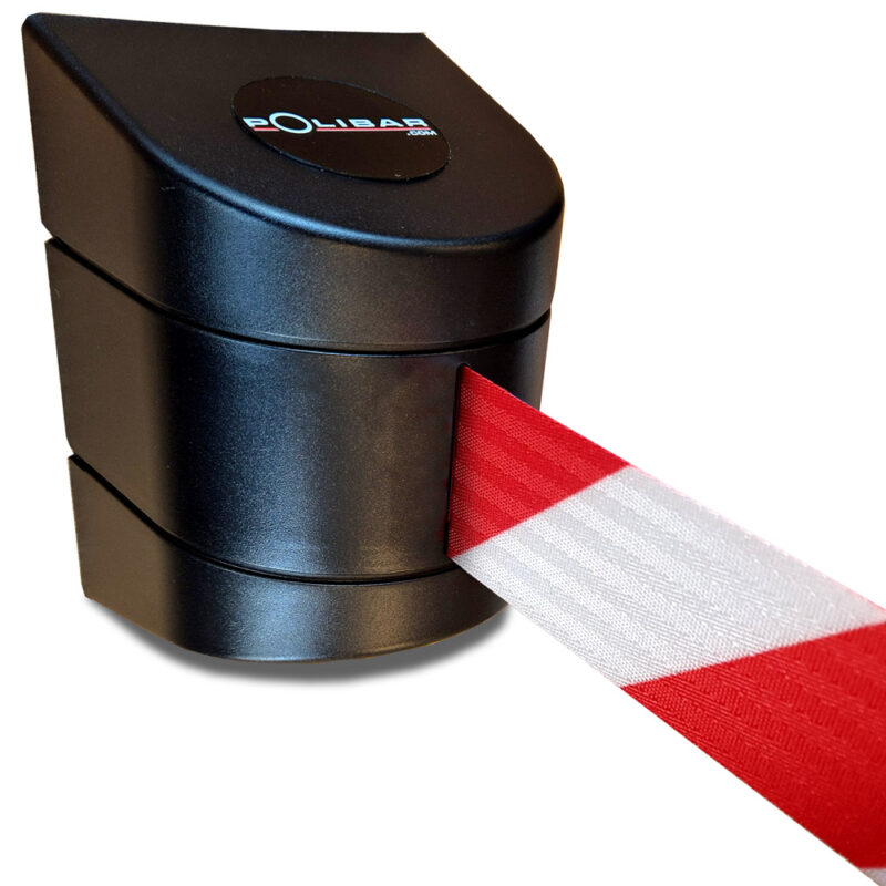 Wand cassette met 10 meter afzetlint rood/wit